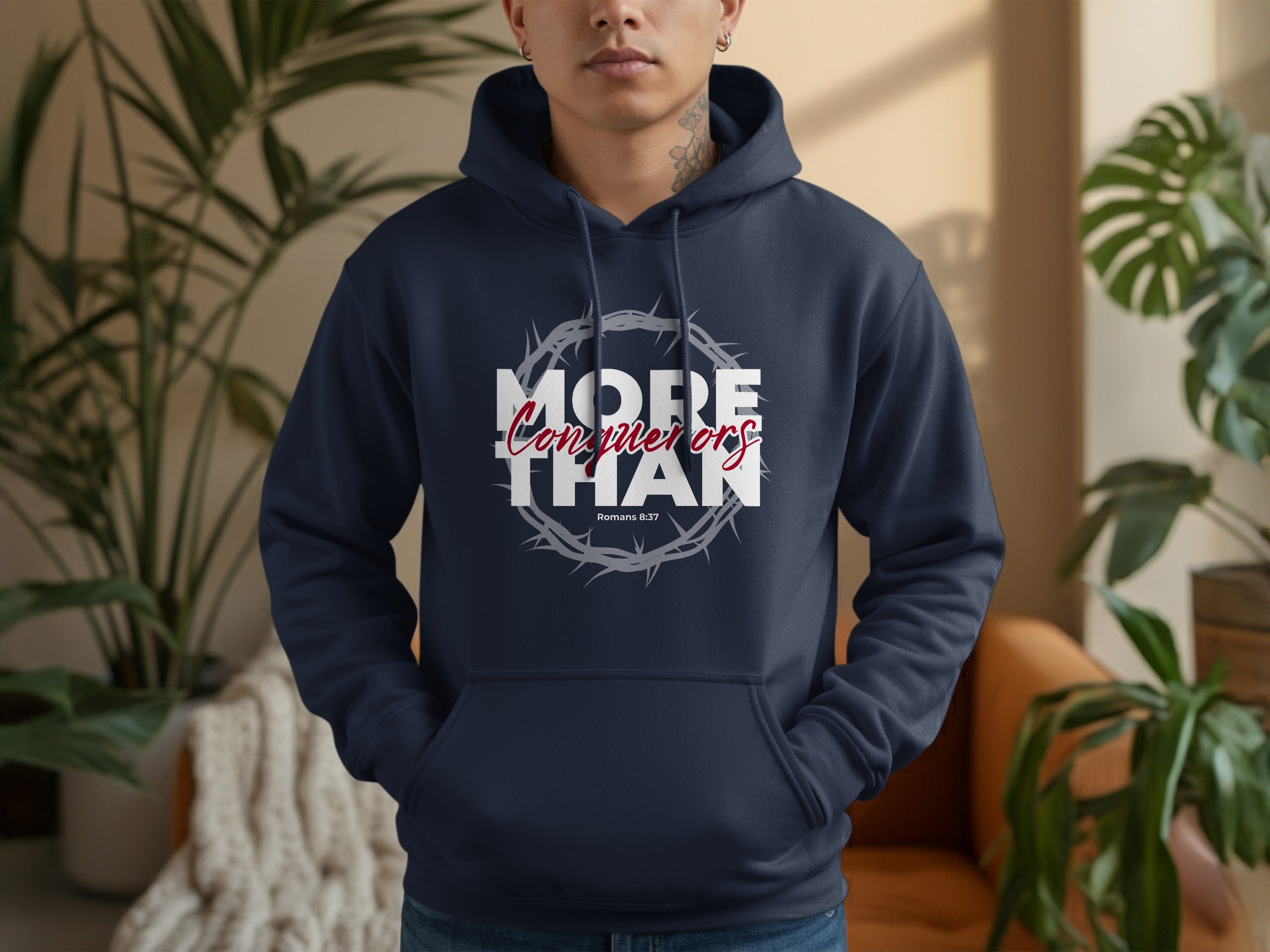 More Than Conquerors Crown Thorns Romans 8:37 Hoodie product type