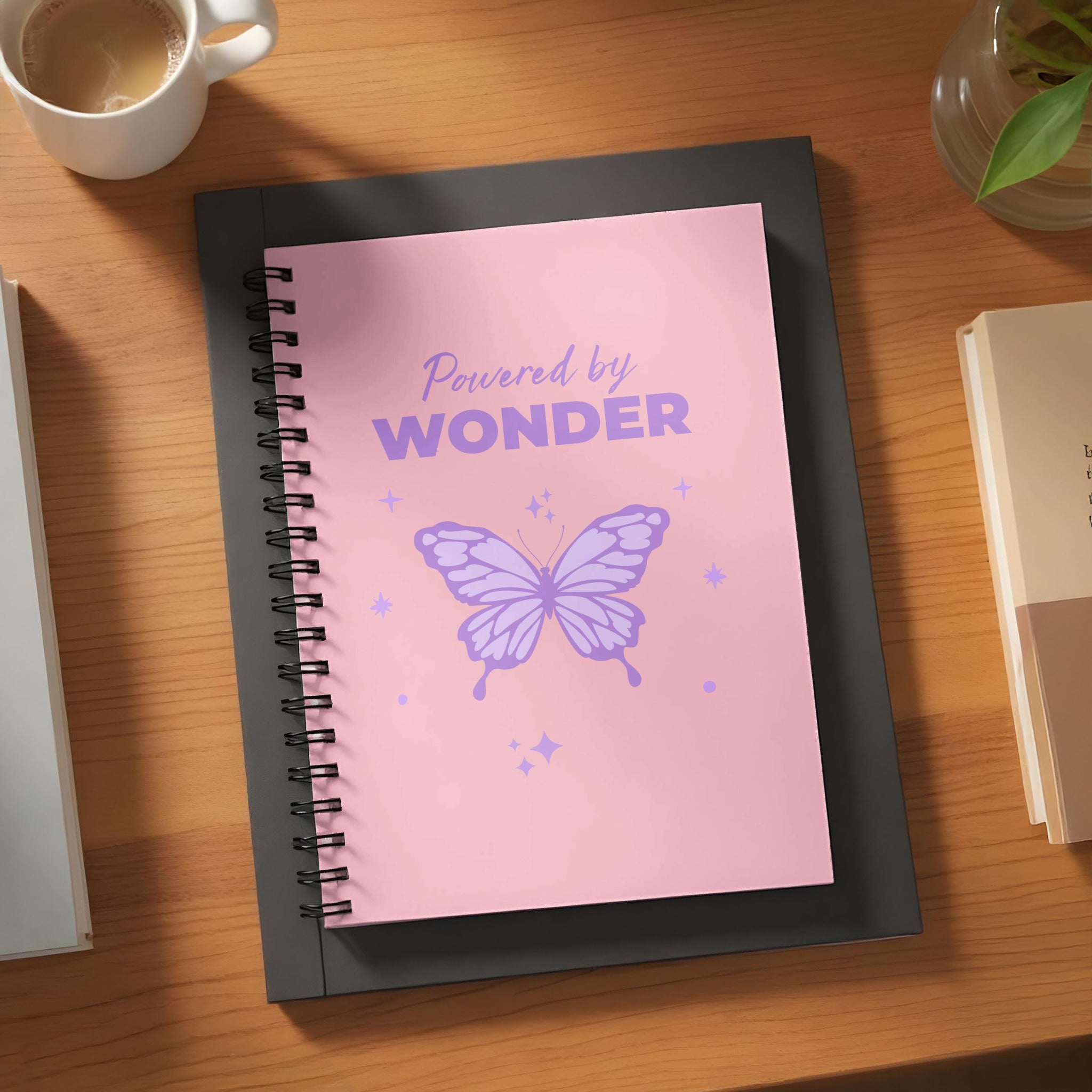 Powered by Wonder Butterfly Design Notebook