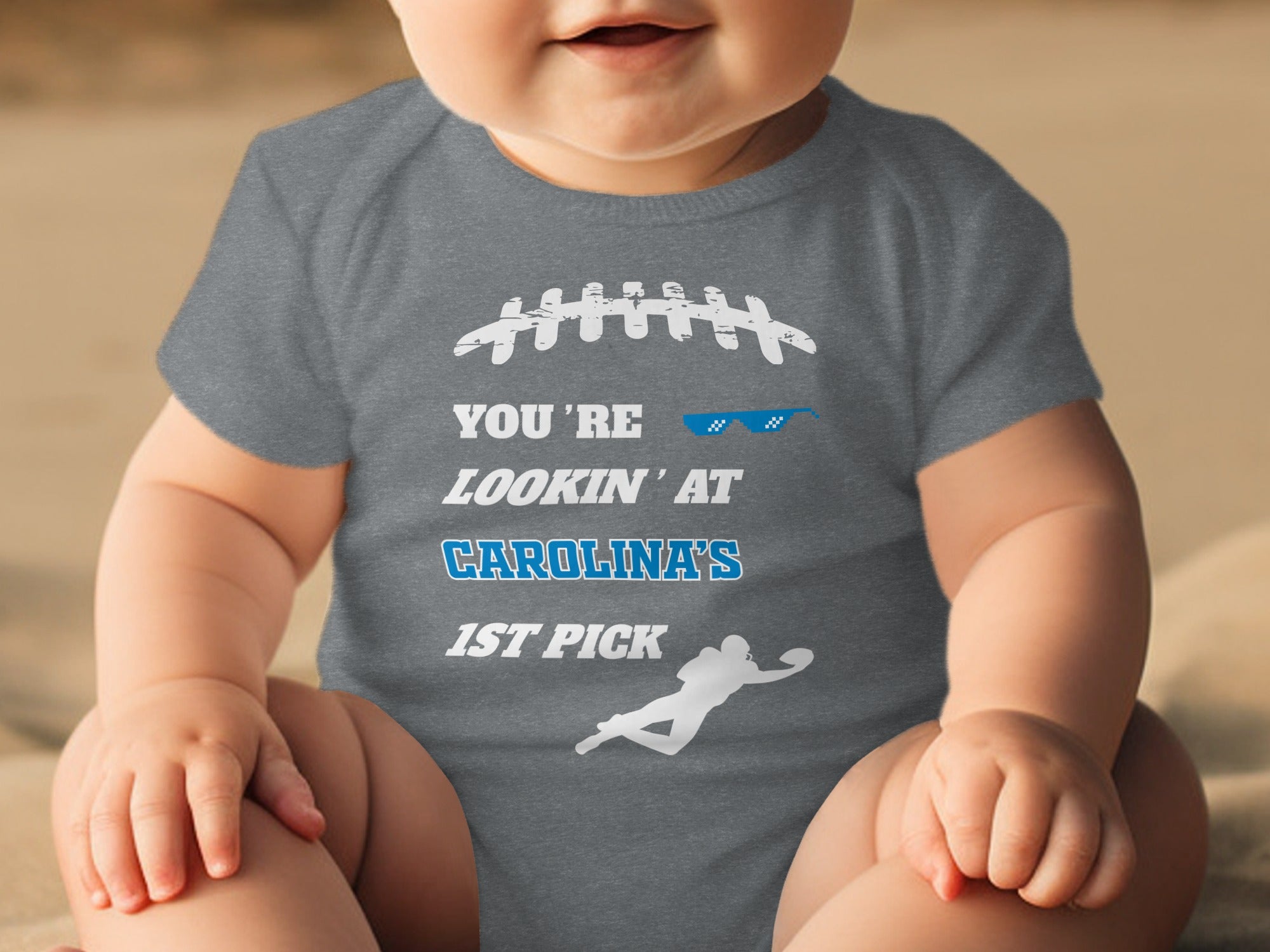 Carolina's 1st Pick Baby Bodysuit Football Fan Outfit