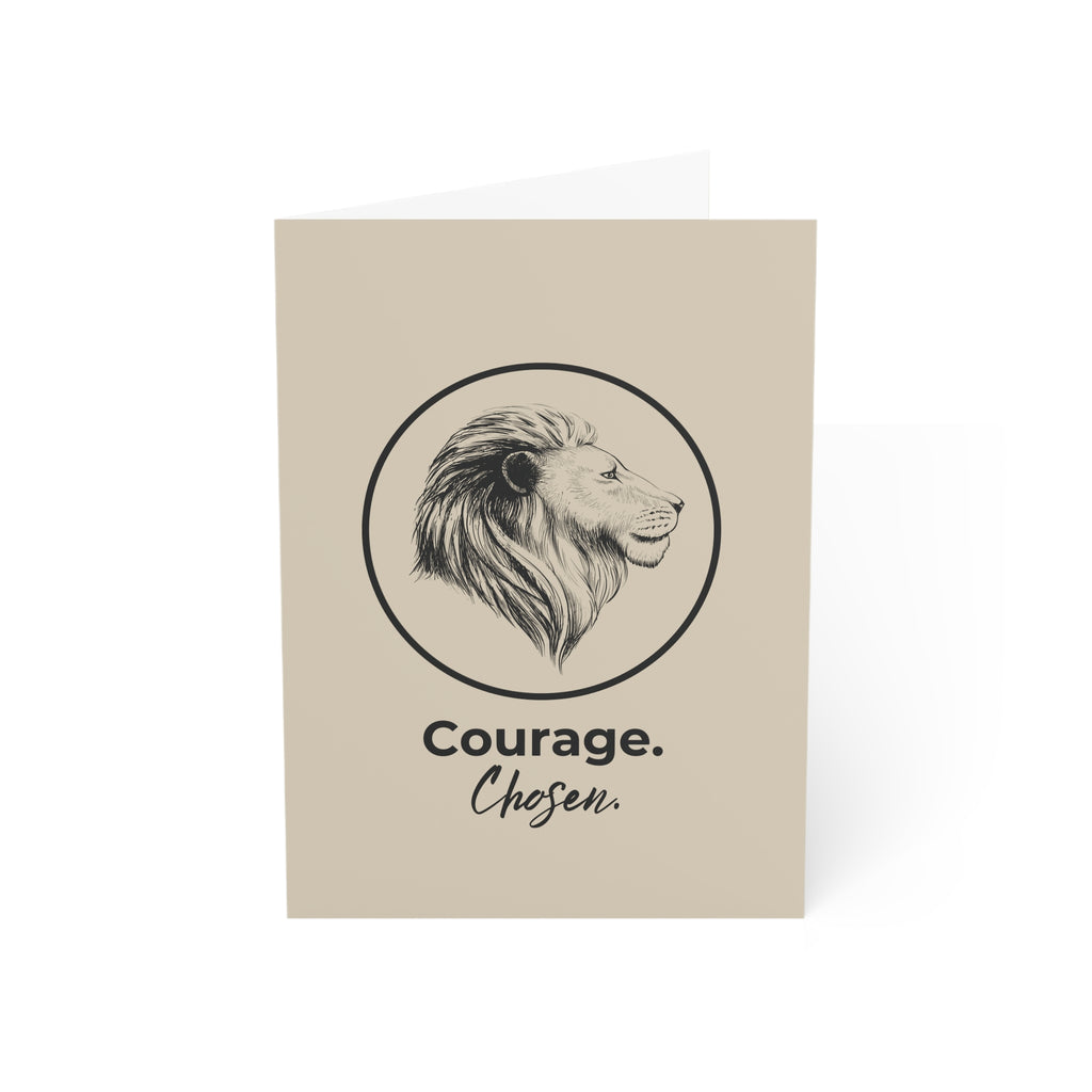 Courage Chosen Lion Greeting Cards Set | Inspirational Encouragement Card