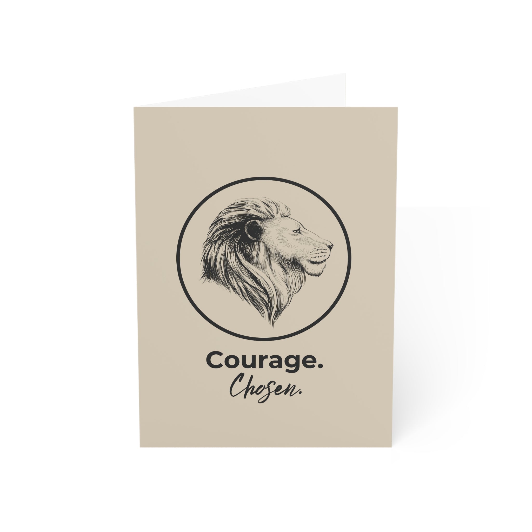 Courage Chosen Lion Greeting Cards Set | Inspirational Encouragement Card