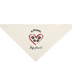 4 Paws Big Heart Pet Bandana | Heart Paw Print Dog & Cat Bandana | Cute Pet Accessory