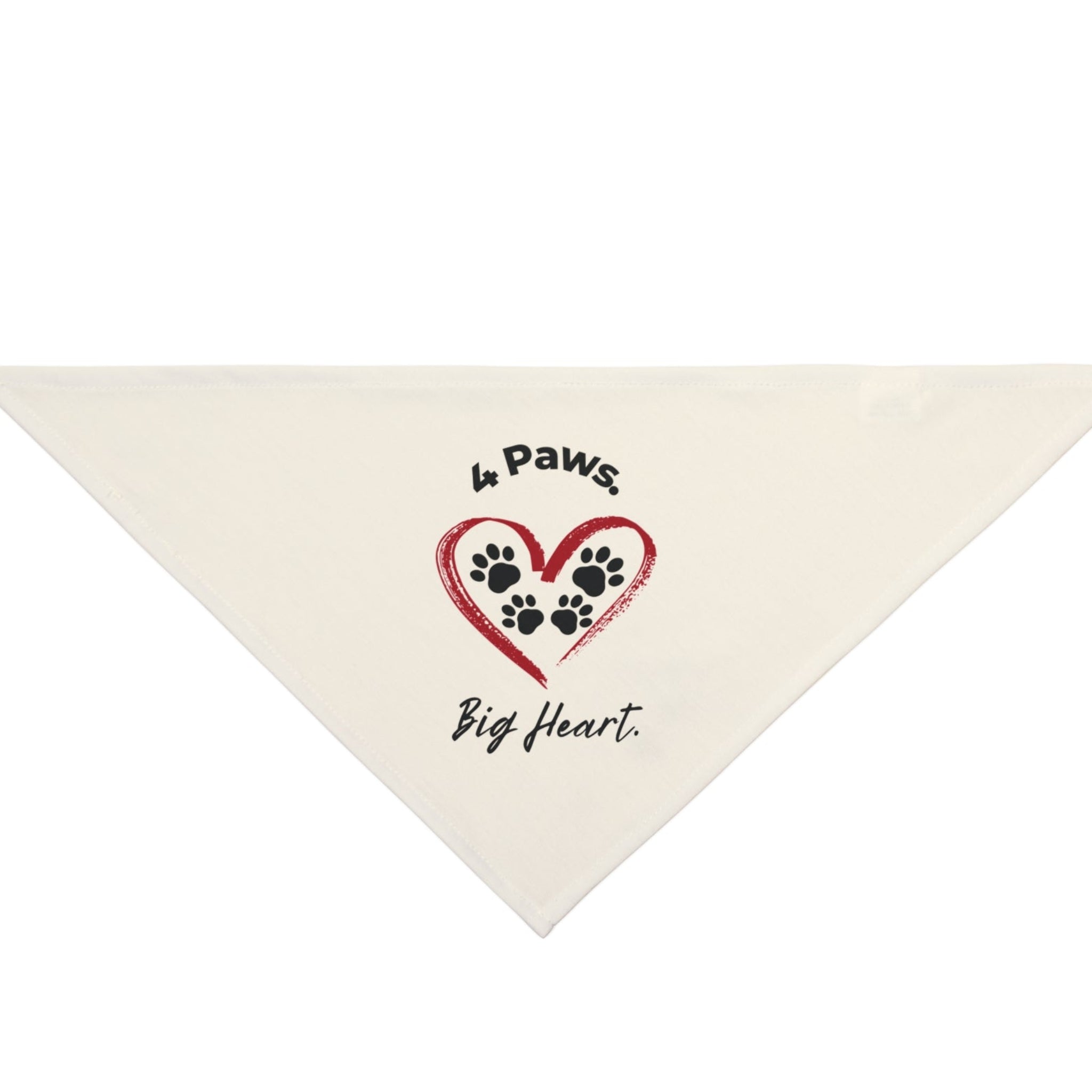 4 Paws Big Heart Pet Bandana | Heart Paw Print Dog & Cat Bandana | Cute Pet Accessory