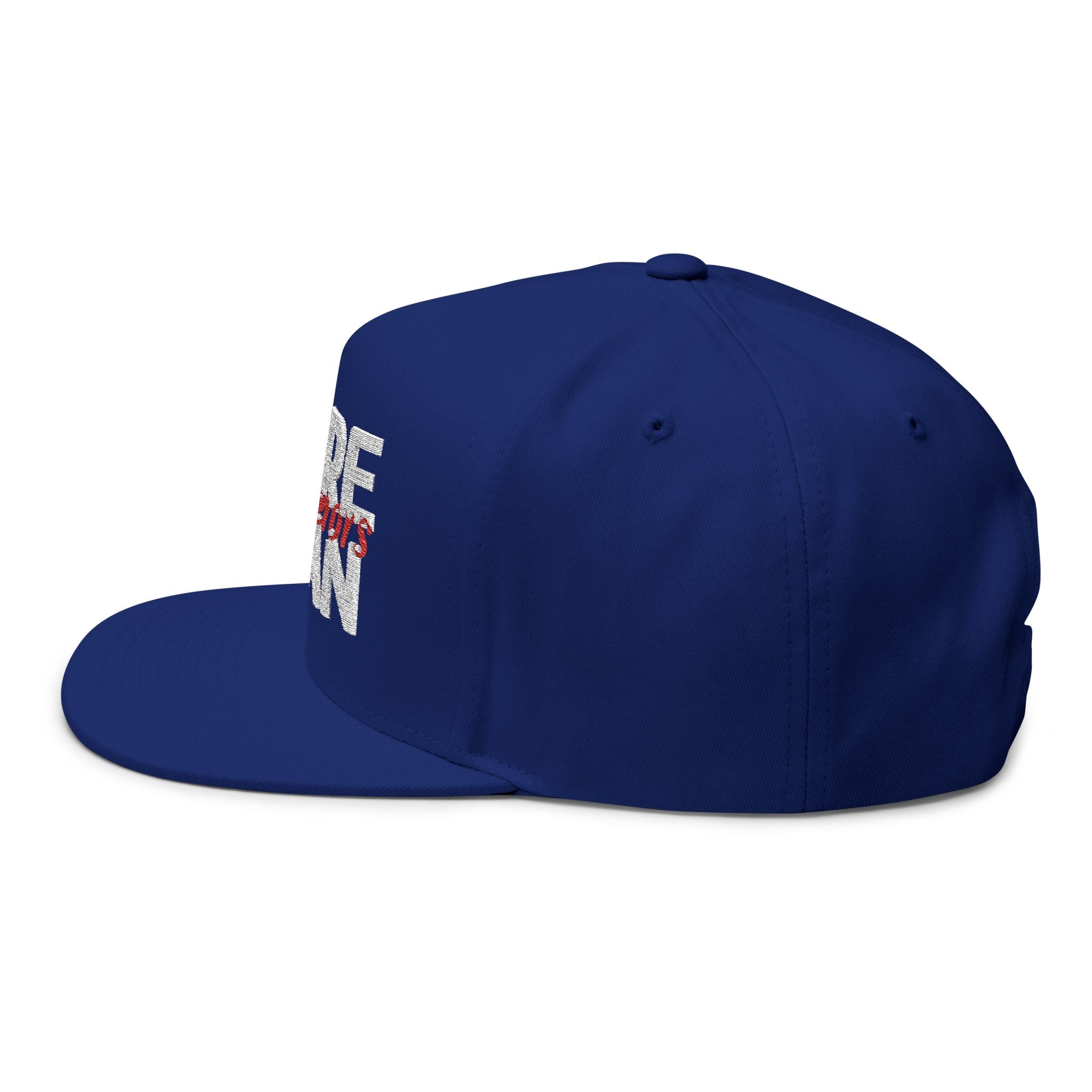 “More Than Conquerors” Embroidered Cap – Romans 8:37 Christian Flat Bill Hat – Faith Apparel