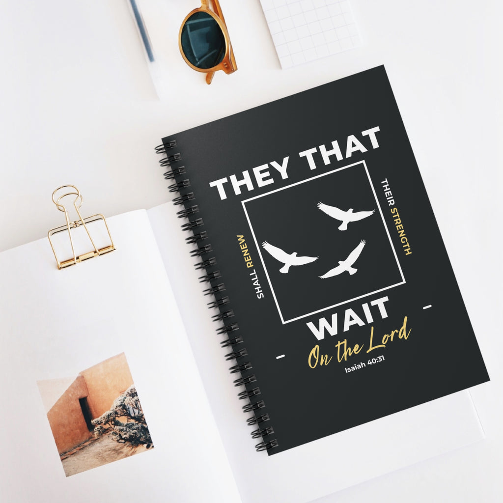 “They That Wait On The Lord” Spiral Notebook – Isaiah 40:31 Christian Bible Verse Journal – Faith Notes