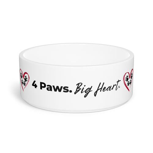 4 Paws. Big Heart. Ceramic Pet Bowl | Food & Water Dish