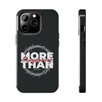 “More Than Conquerors” Phone Case – Romans 8:37 Christian Bible Verse iPhone & Android Case – Faith Accessory