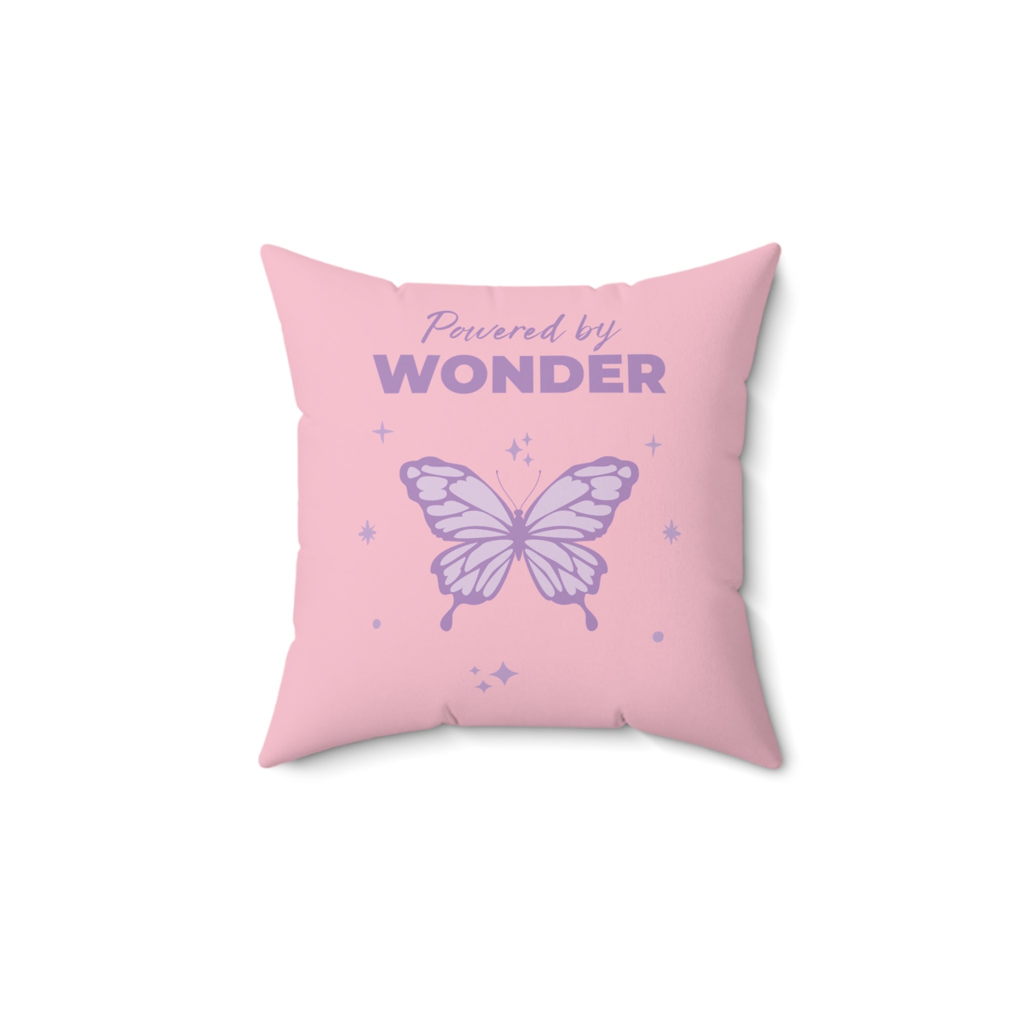 Powered by Wonder Butterfly Pink Throw Pillow | Kids Room Decor