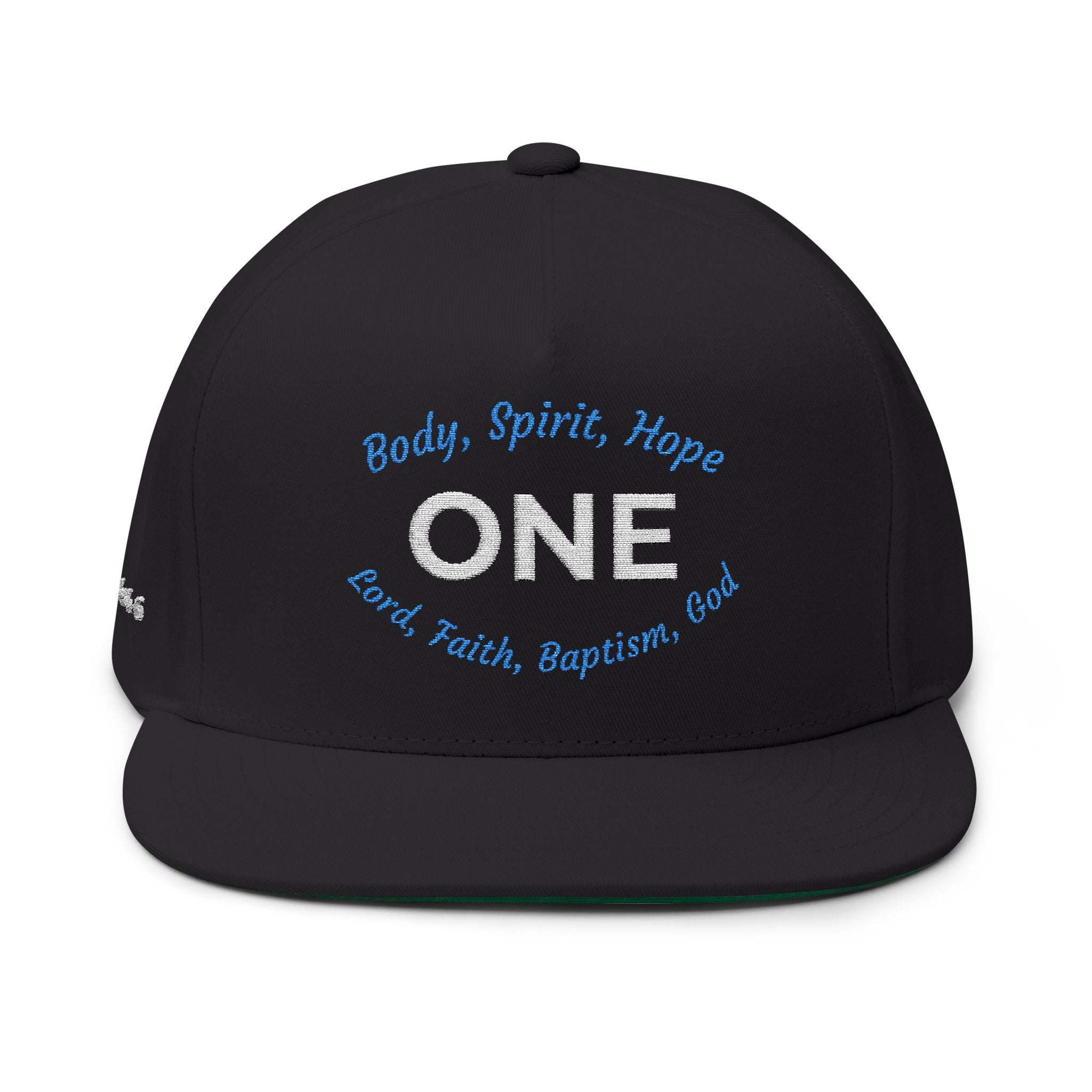 “One" Unity Embroidered Cap – Ephesians 4:4–6 Christian Flat Bill Hat – Faith Apparel