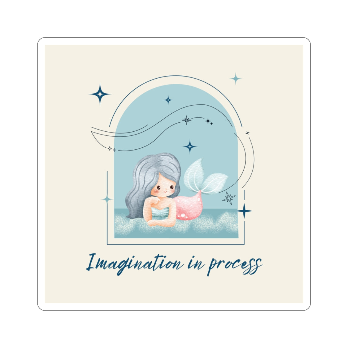 Imagination in Process Mermaid Sticker | Kids Vinyl Sticker