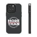 “More Than Conquerors” Phone Case – Romans 8:37 Christian Bible Verse iPhone & Android Case – Faith Accessory