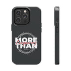 “More Than Conquerors” Phone Case – Romans 8:37 Christian Bible Verse iPhone & Android Case – Faith Accessory