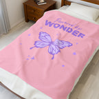 Powered by Wonder Butterfly Kids Plush Blanket | Velveteen Cozy Throw for Children