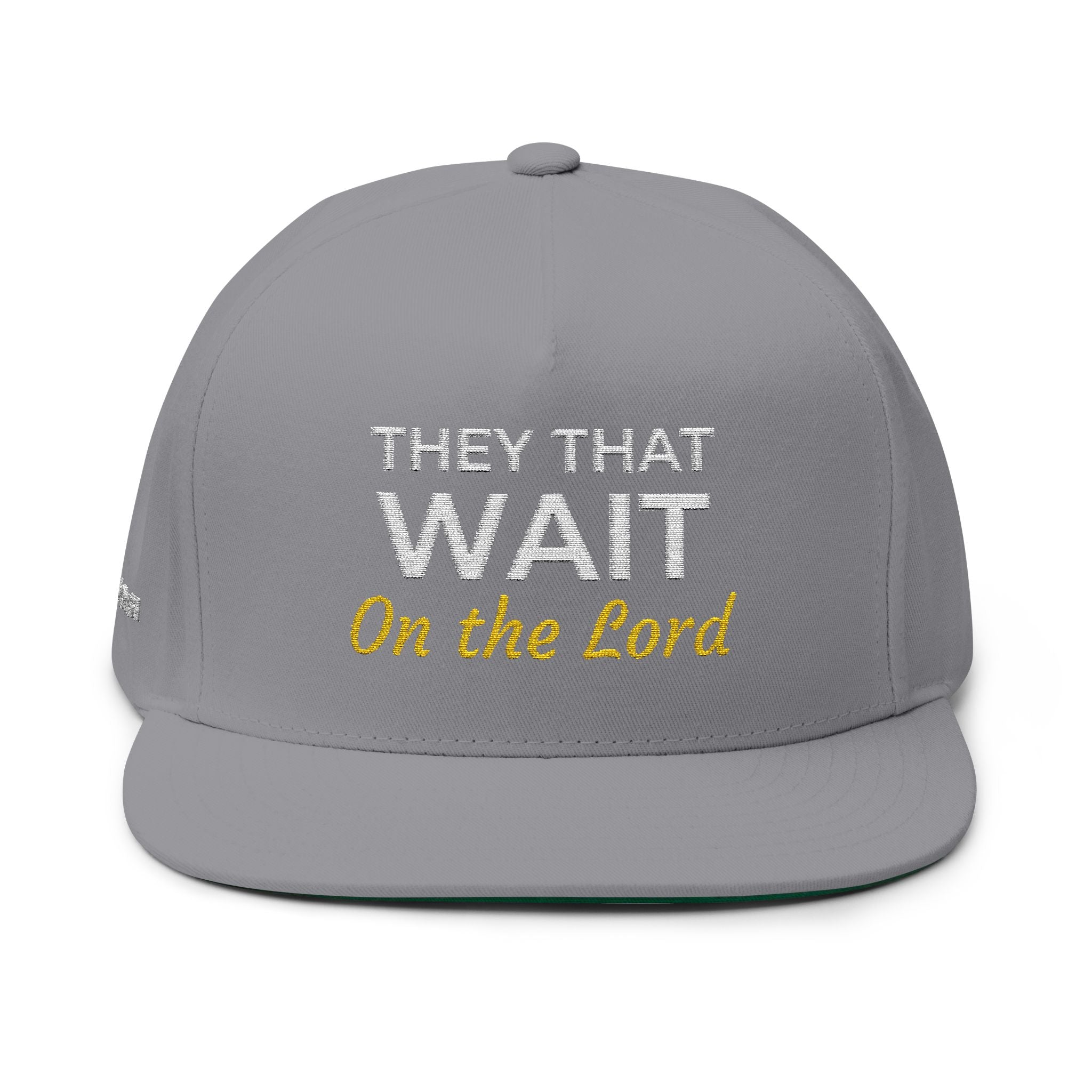 “They That Wait On The Lord” Embroidered Cap –  Isaiah 40:31 Christian Flat Bill Hat – Faith Apparel