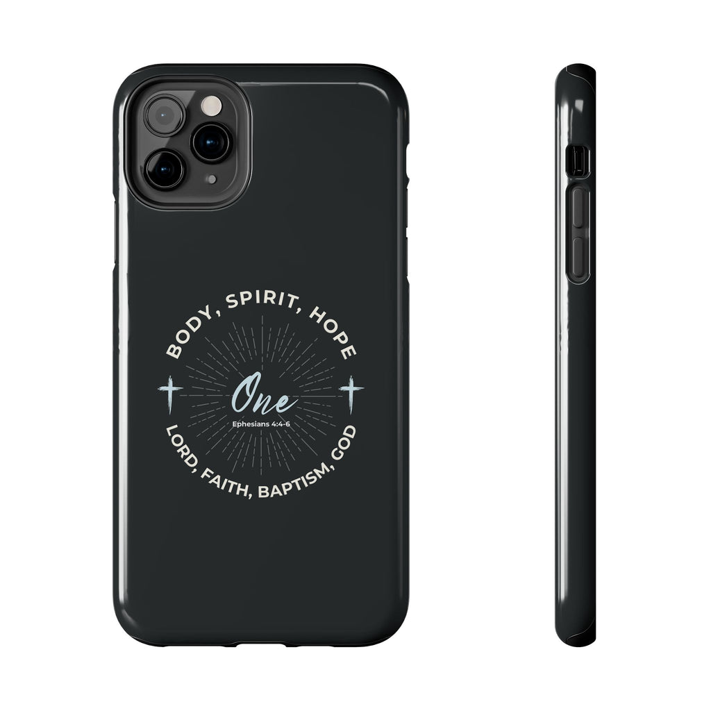 “One" Unity Phone Case –  Ephesians 4:4–6 Christian Bible Verse iPhone & Android Case – Faith Accessory