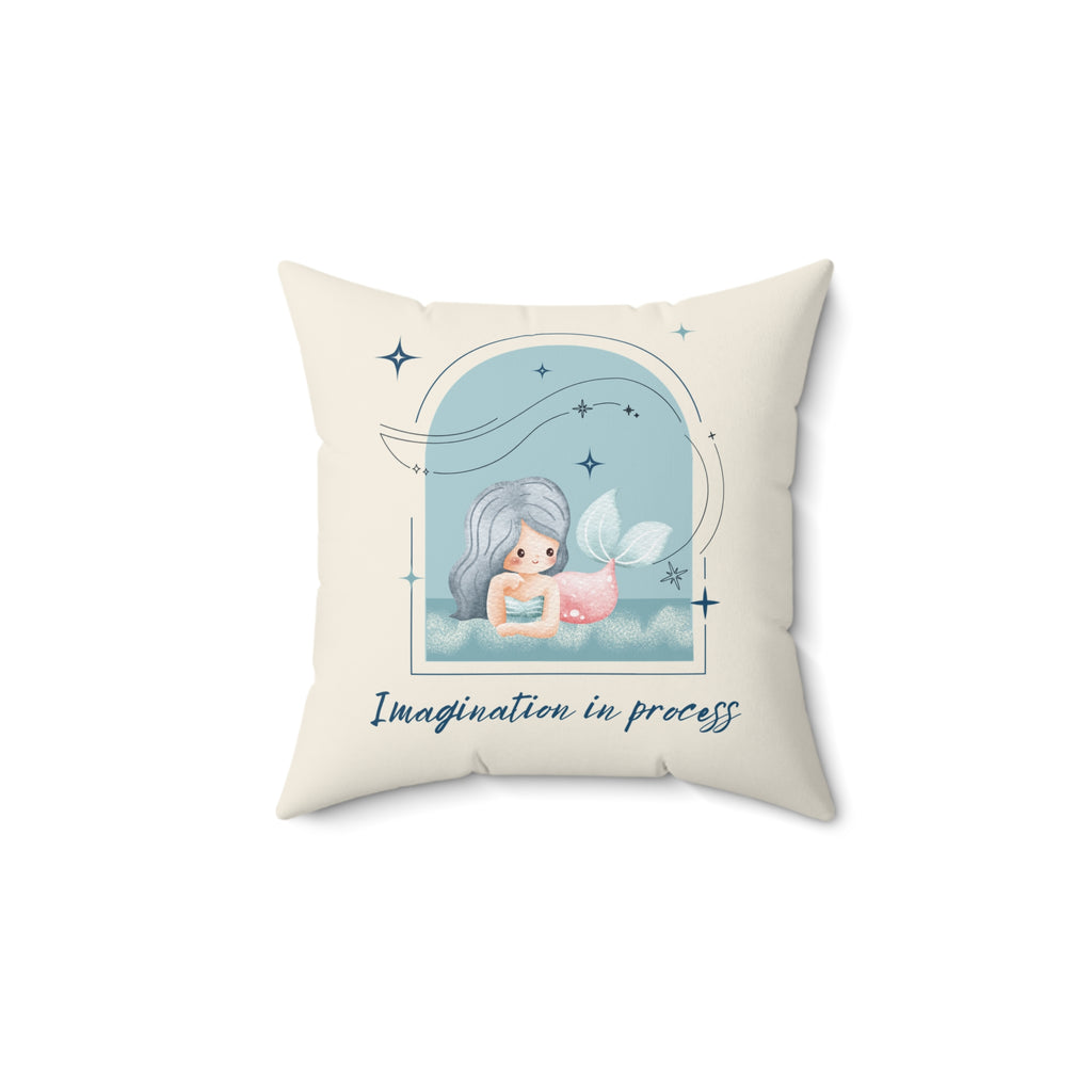 Imagination in Process Mermaid Throw Pillow | Kids Room Decor
