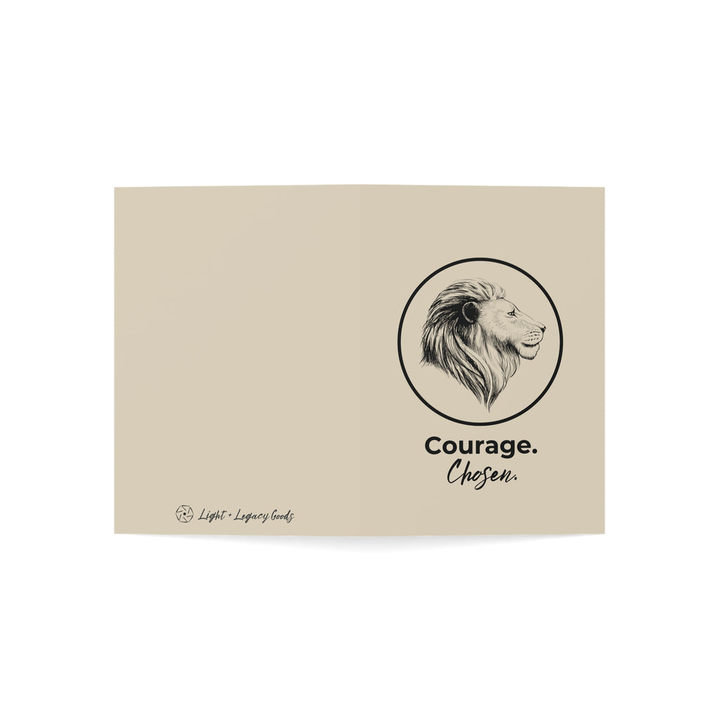 Courage Chosen Lion Greeting Cards Set | Inspirational Encouragement Card