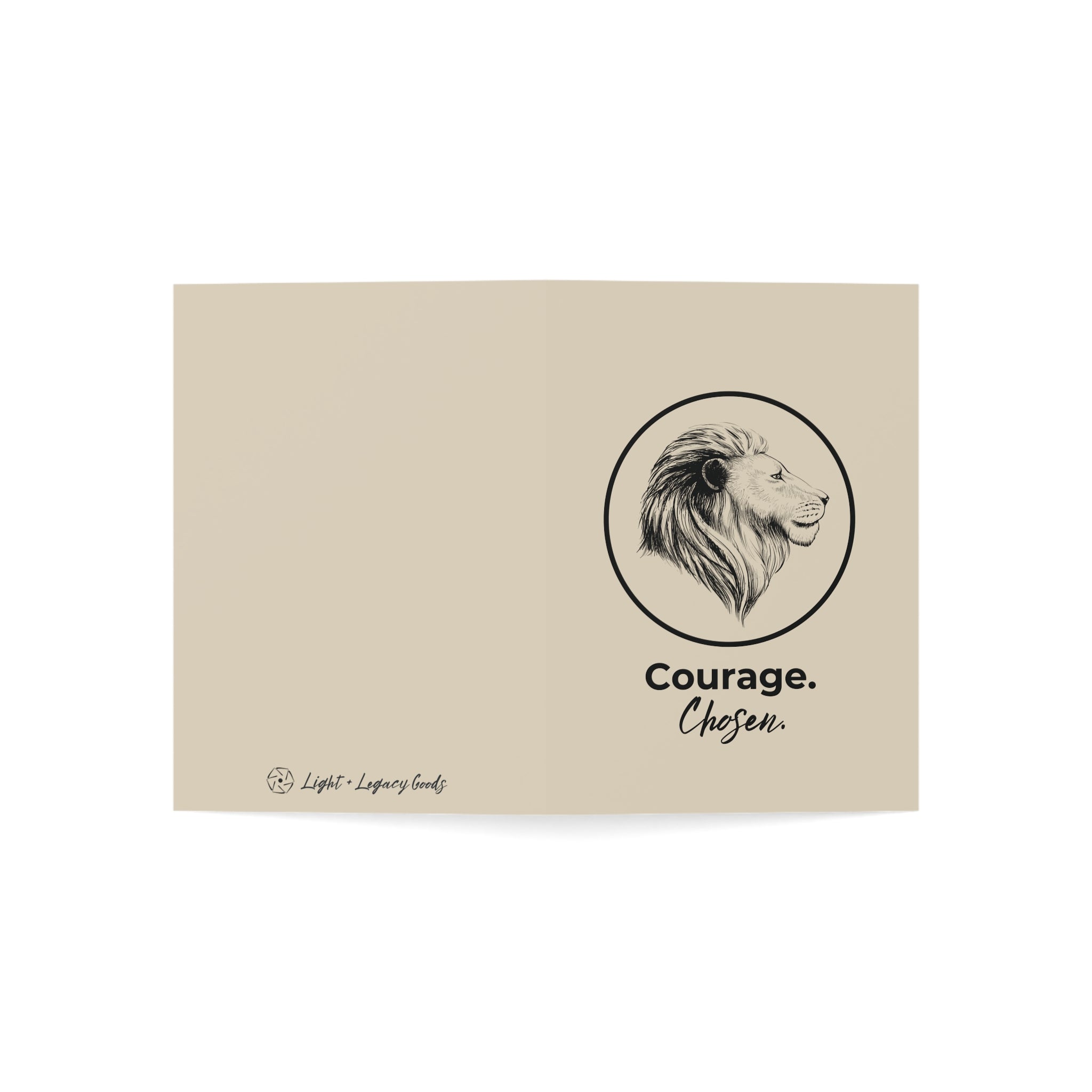 Courage Chosen Lion Greeting Cards Set | Inspirational Encouragement Card