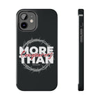 “More Than Conquerors” Phone Case – Romans 8:37 Christian Bible Verse iPhone & Android Case – Faith Accessory