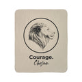 Courage. Chosen. Lion Sherpa Fleece Throw