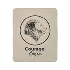 Courage. Chosen. Lion Sherpa Fleece Throw