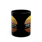 “God Is Light” Christian Coffee Mug – 1 John 1:5 Bible Verse Mug – Retro Sunset Faith Mug (11oz / 15oz)