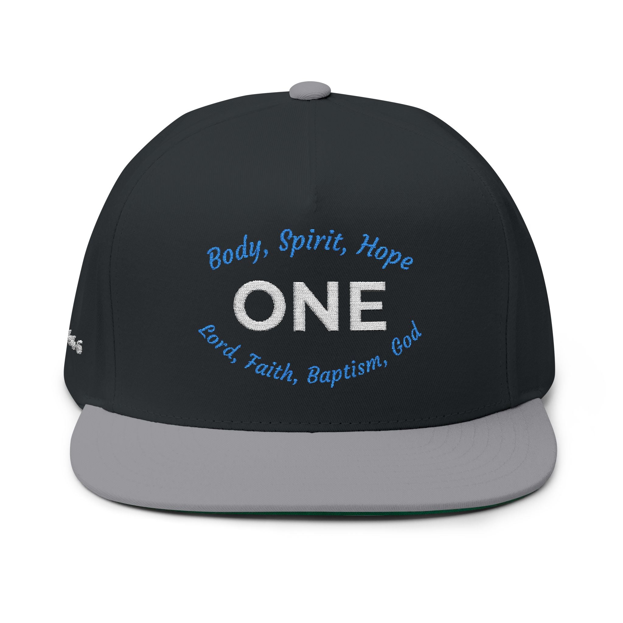 “One" Unity Embroidered Cap – Ephesians 4:4–6 Christian Flat Bill Hat – Faith Apparel