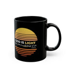 “God Is Light” Christian Coffee Mug – 1 John 1:5 Bible Verse Mug – Retro Sunset Faith Mug (11oz / 15oz)