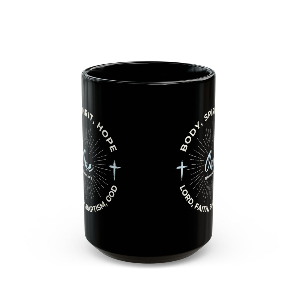 “One” Unity Christian Coffee Mug – Ephesians 4:4–6 Bible Verse Mug –  Faith Scripture Mug (11oz / 15oz)