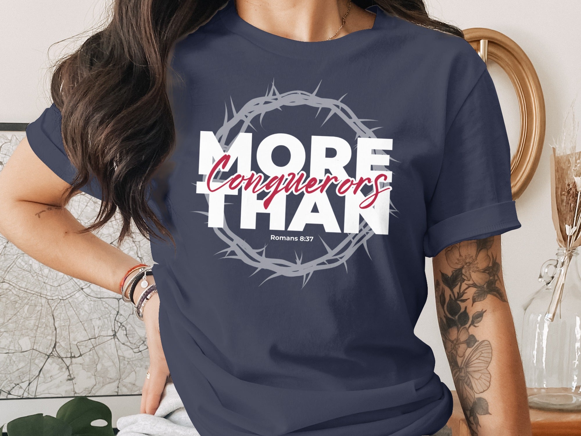 Stylish More Than Conquerors Romans 8:37 Shirt