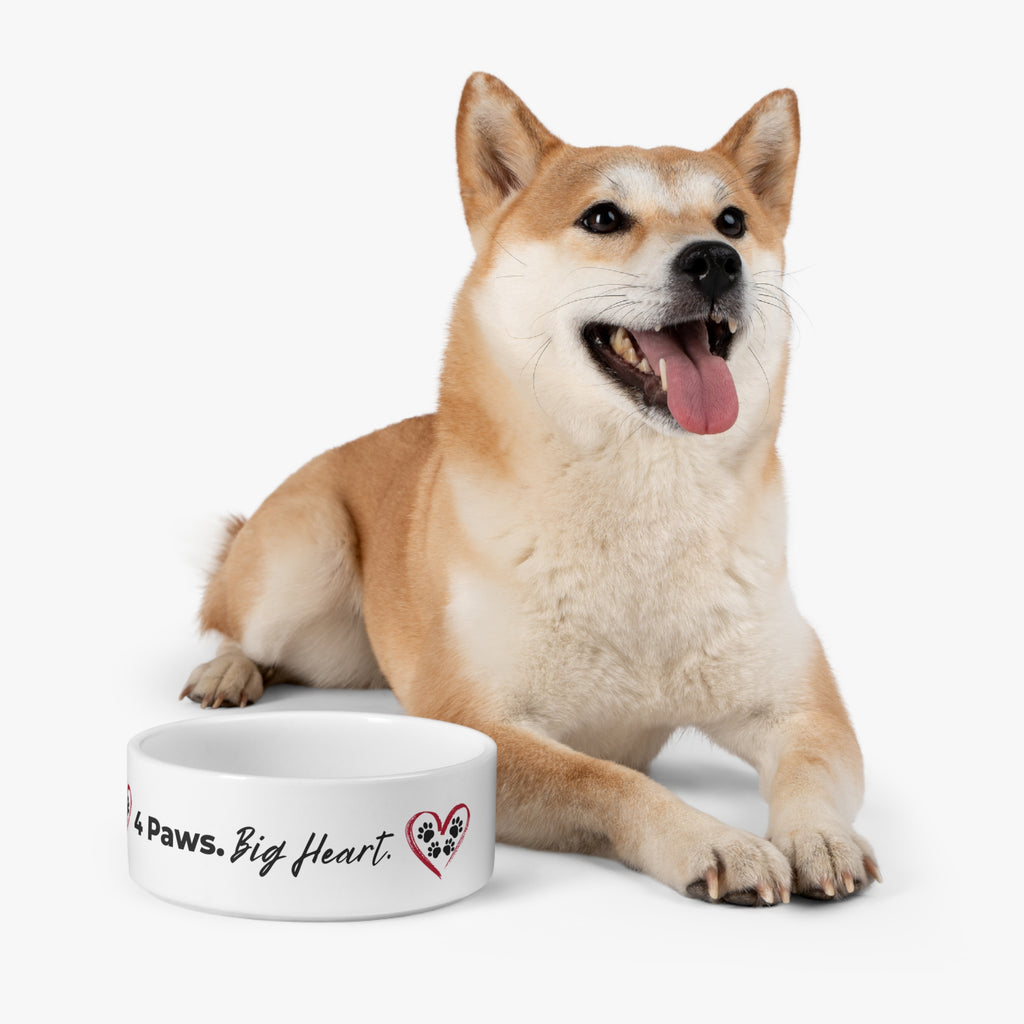 4 Paws. Big Heart. Ceramic Pet Bowl | Food & Water Dish