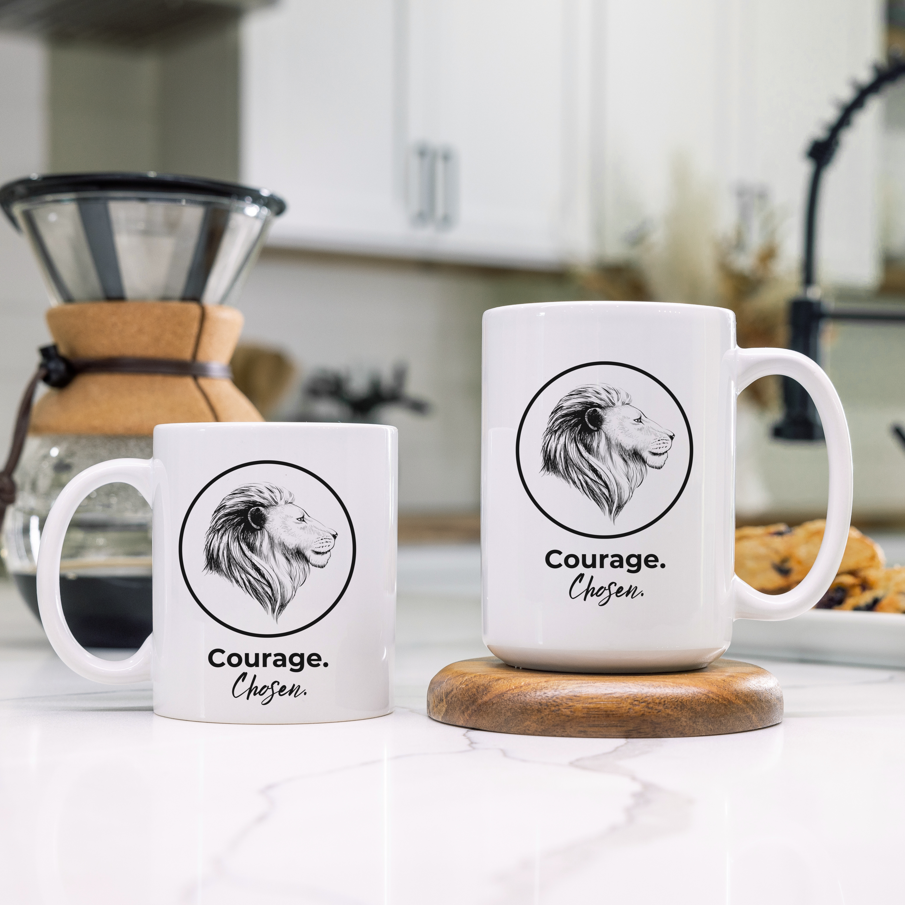 Courage Chosen Ceramic Mug — Portrait Coffee Cup (11oz & 15oz)