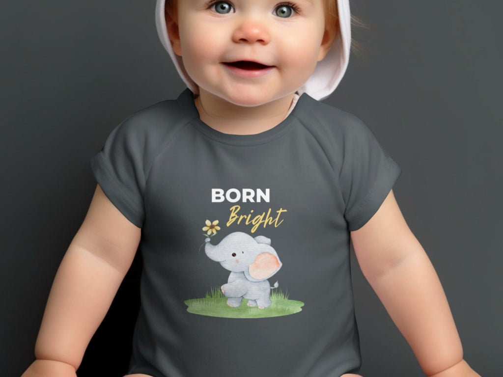 Born Bright Elephant Graphic Baby Onesieproduct