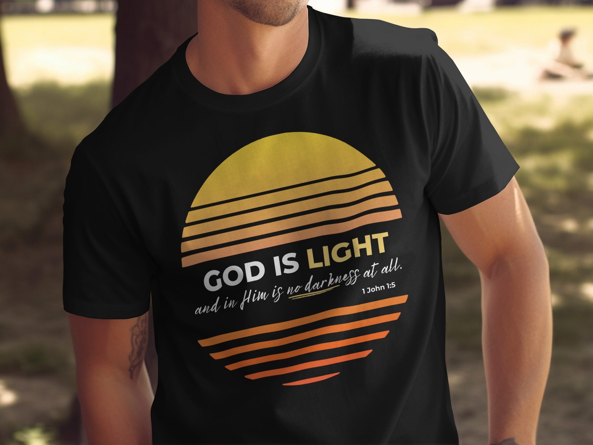 God Is Light Sunset Inspirational Christian T-Shirt