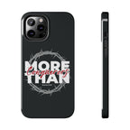“More Than Conquerors” Phone Case – Romans 8:37 Christian Bible Verse iPhone & Android Case – Faith Accessory