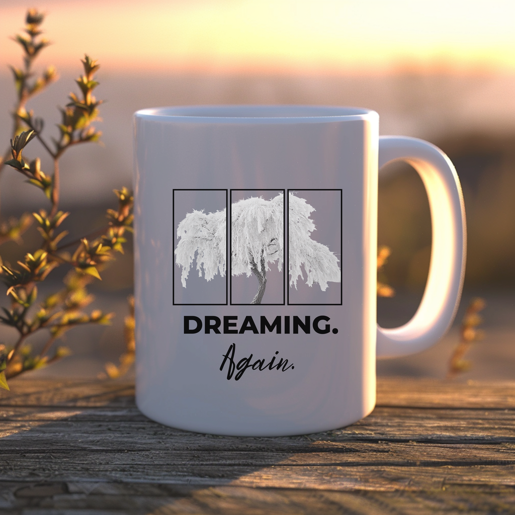 Dreaming Again Ceramic Mug — "Dreaming, Awake" Coffee Cup (11oz & 15oz)