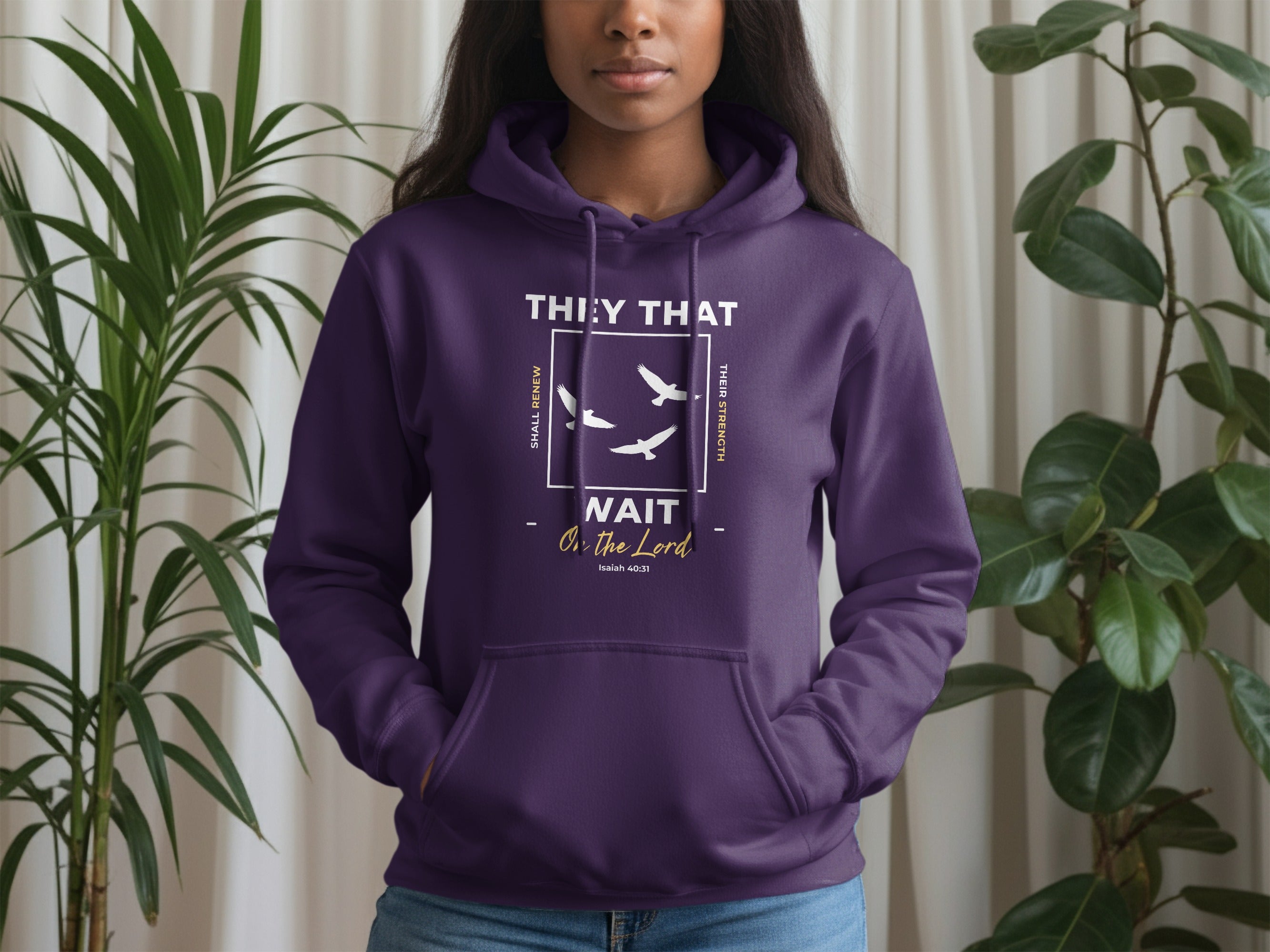 THEY THAT NAIT ON THE LORD Isaiah 40:31 Purple Hoodie product type