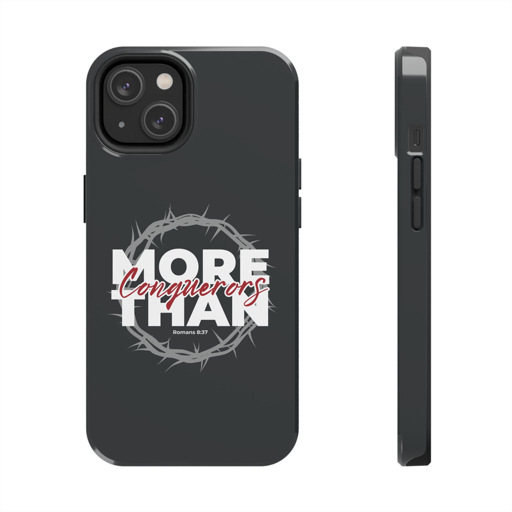 “More Than Conquerors” Phone Case – Romans 8:37 Christian Bible Verse iPhone & Android Case – Faith Accessory