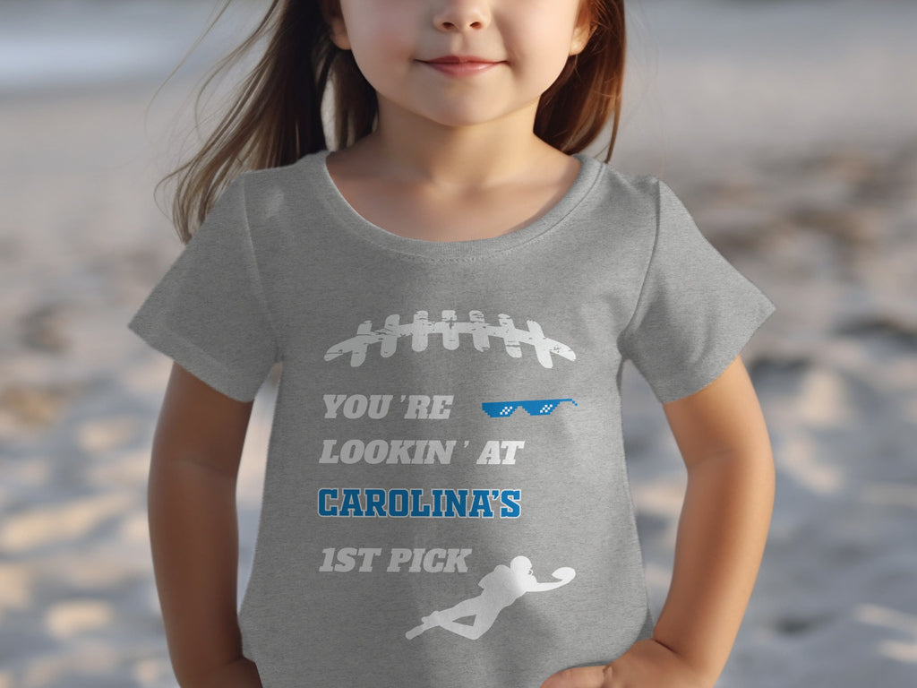 Carolina's 1st Pick Football Fan Tee for Kids