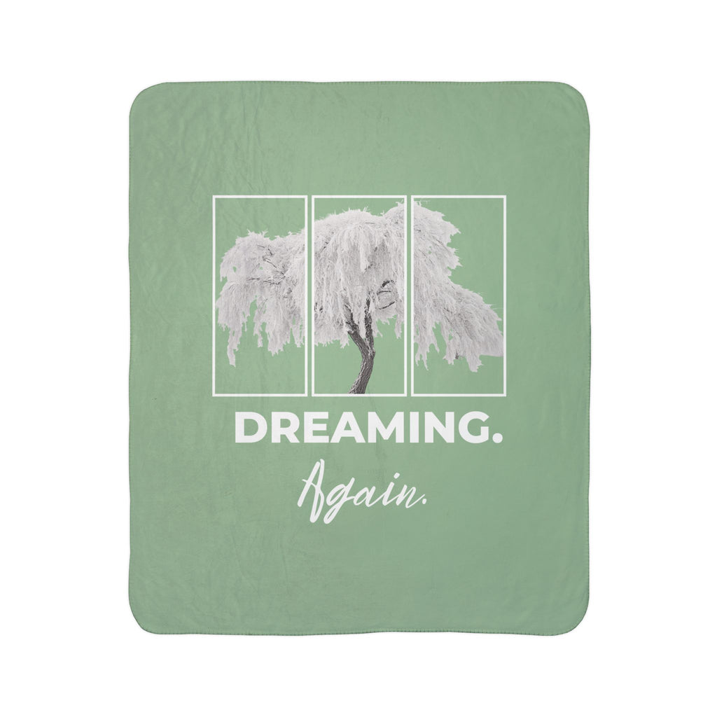 Dreaming Again Willow Tree Fleece Sherpa Blanket