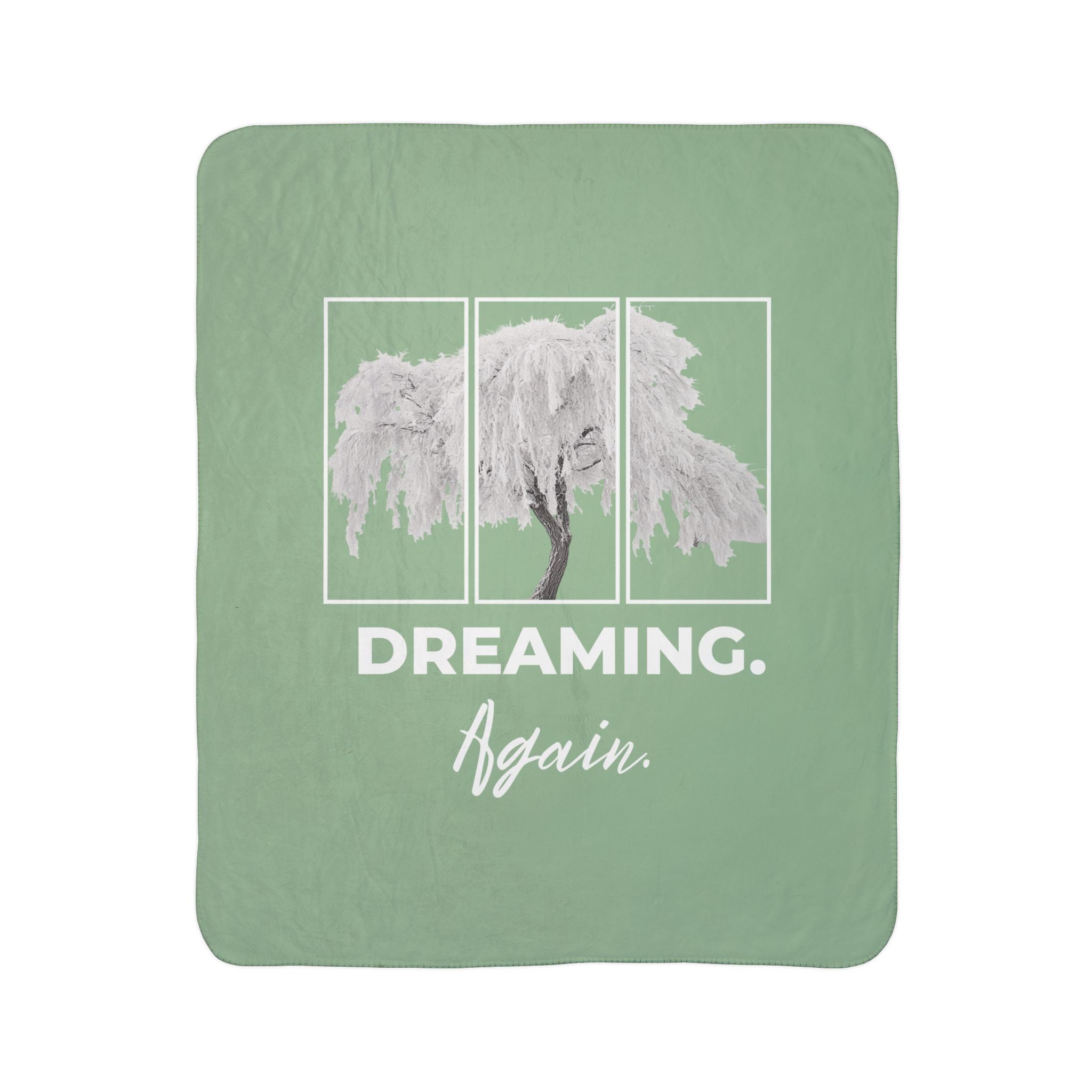 Dreaming Again Willow Tree Fleece Sherpa Blanket