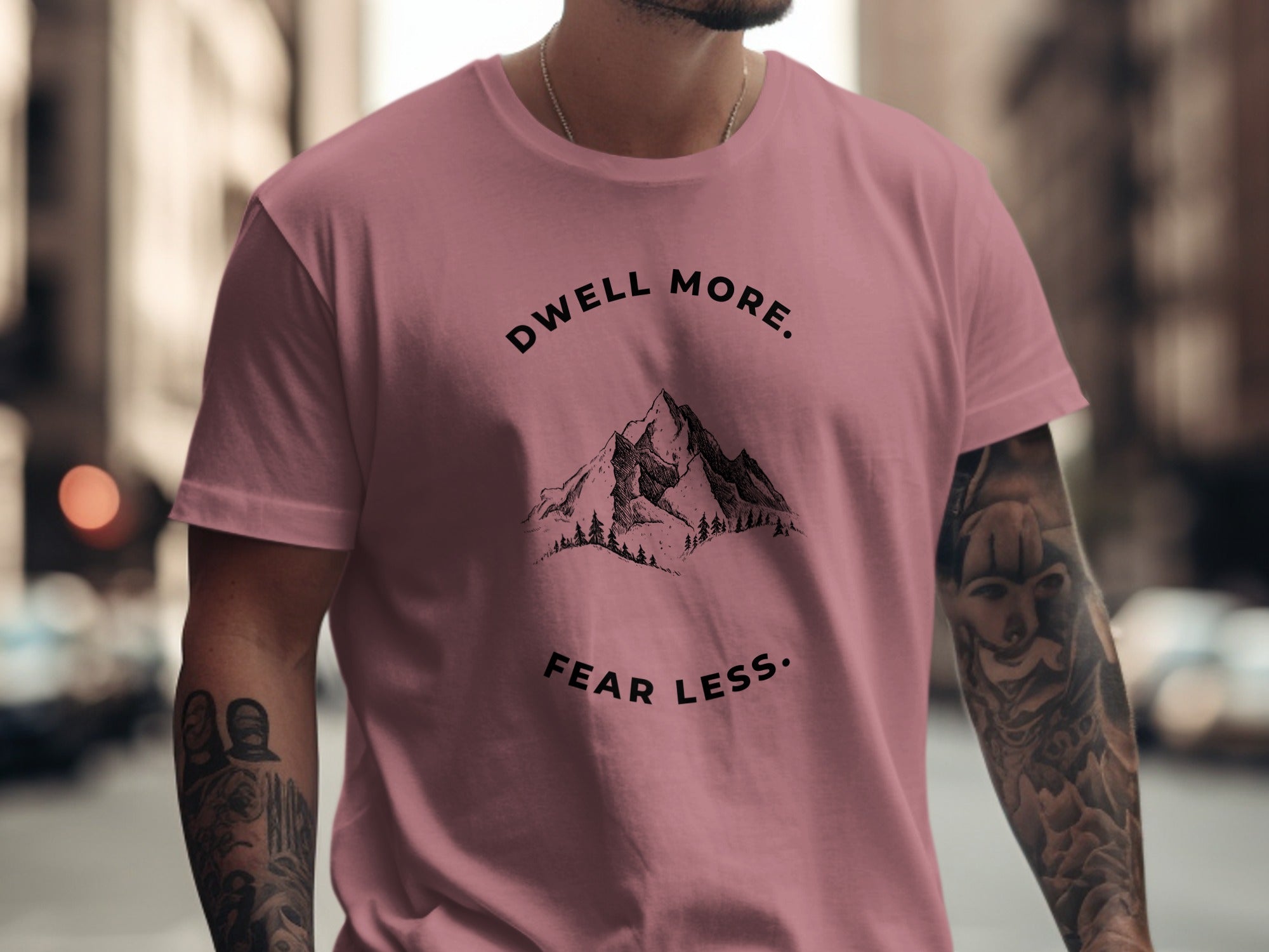 Dwell More Fear Less Motivational Graphic T-Shirt
