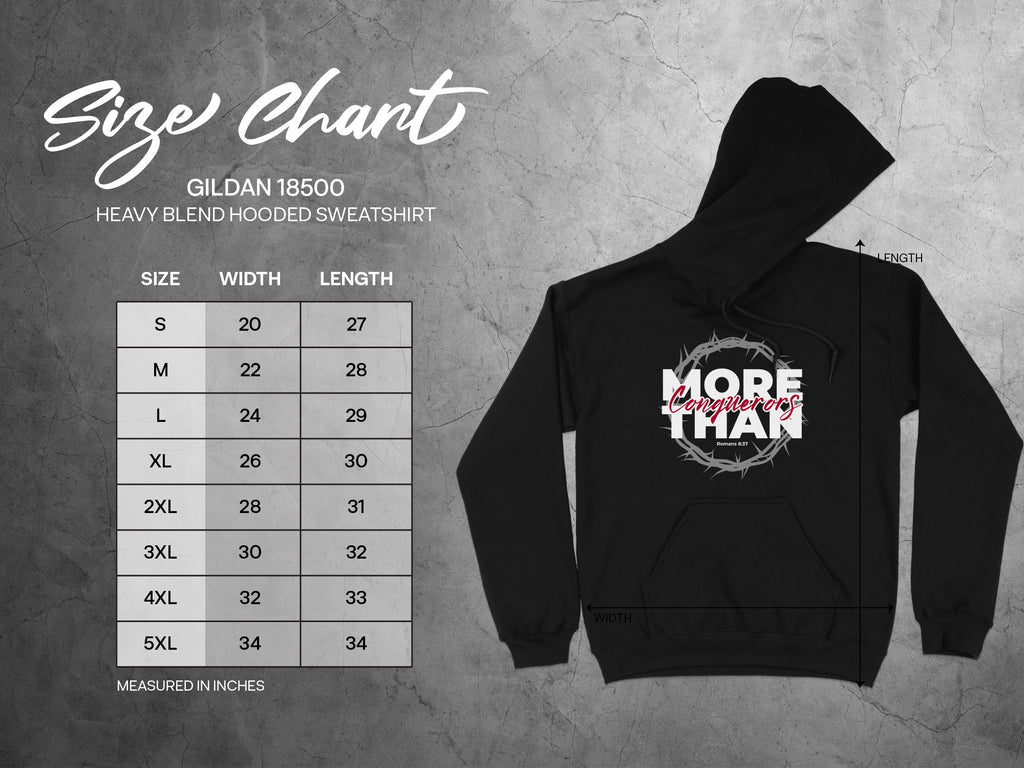 More Than Conquerors Romans 8:37 Hooded Sweatshirt product type