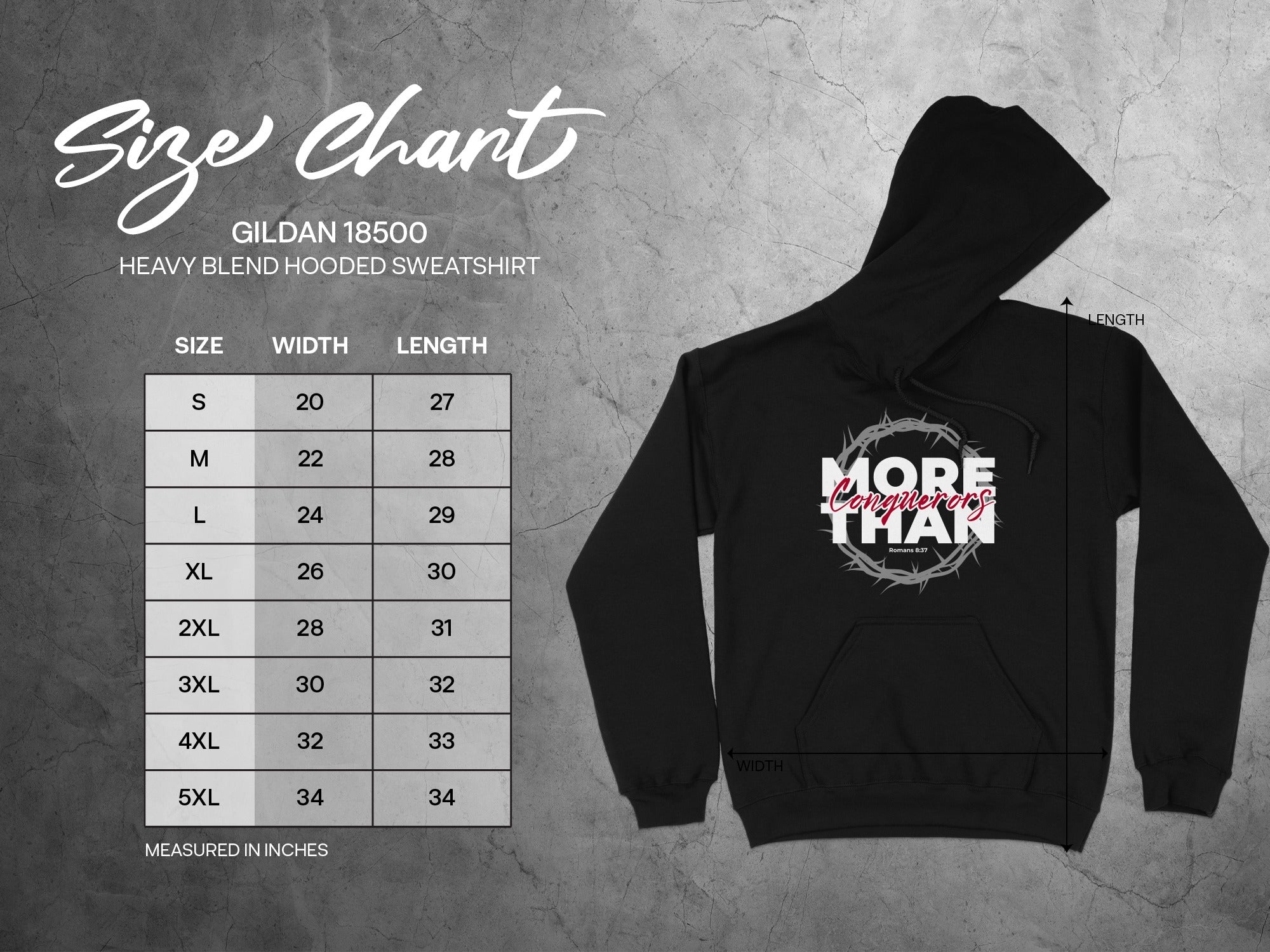 More Than Conquerors Romans 8:37 Hooded Sweatshirt product type