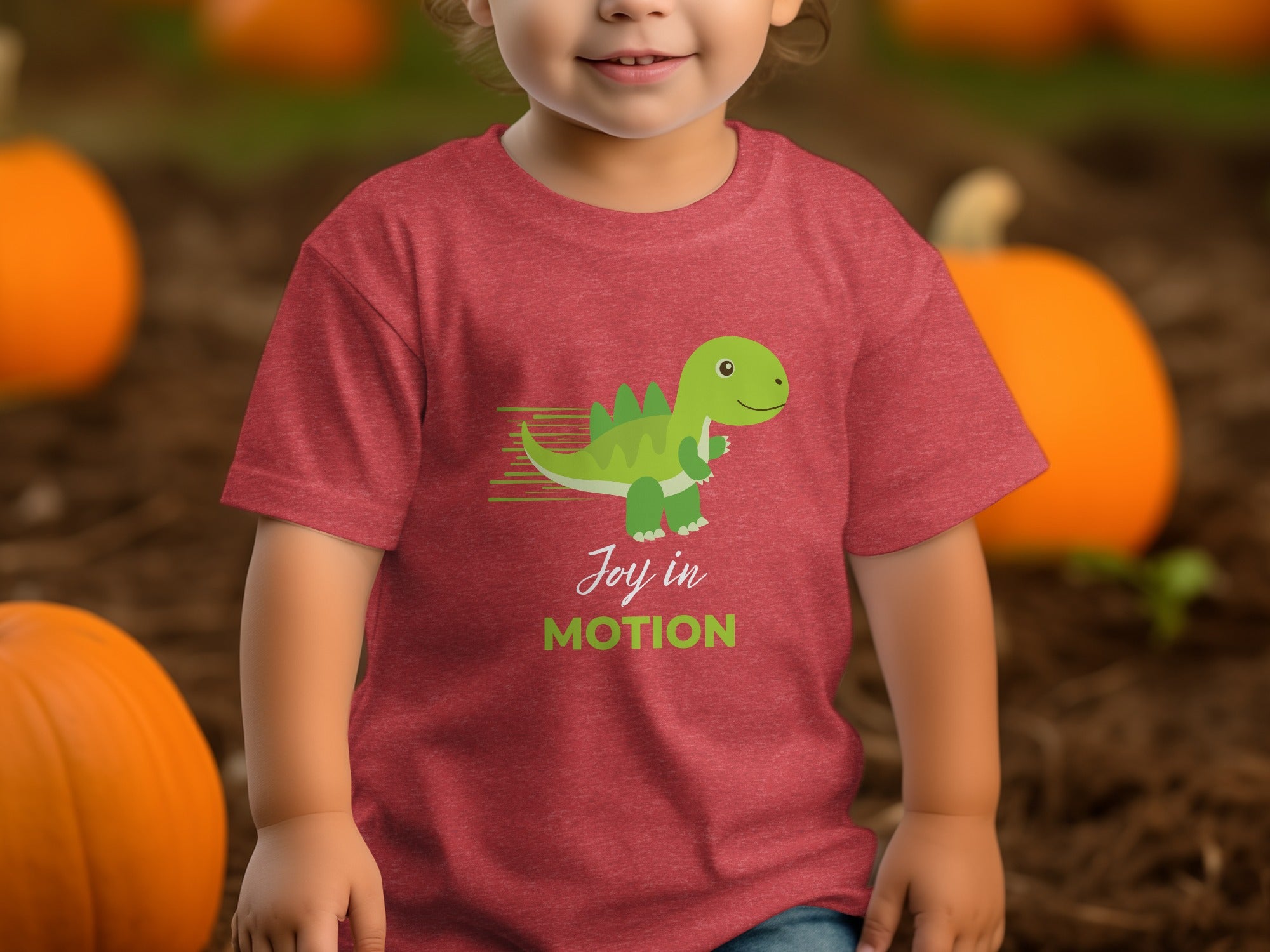 Joy in Motion Dinosaur Design Red Toddler T-Shirt
