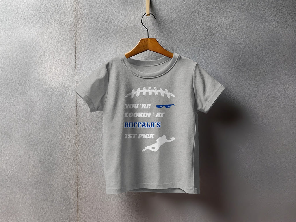 Buffalo's 1st Pick Football Themed Kids T-Shirt