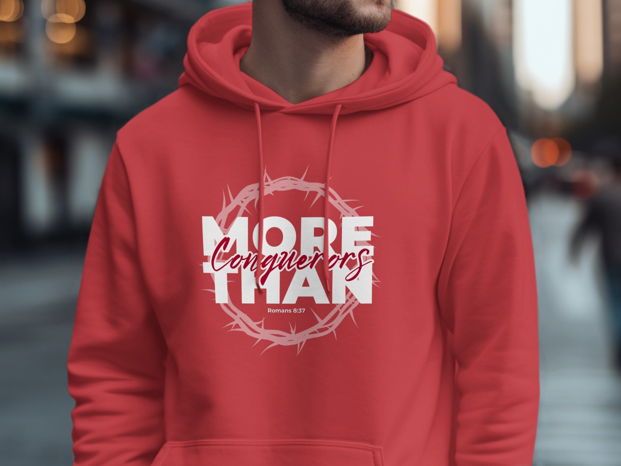 MORE Conquerors THAN Romans 8:37 Crown Thorns Hoodie product type
Red Hoodie, More Than Conquerors, Romans 8 37, Christian Hoodie, Faith Apparel, Scripture Clothing, Bible Verse Top, Crown Thorns Design, Religious Gift, Inspirational Hoodie, Graphic Pullover, Spiritual Wear, Victory Message, Conqueror Theme, Worship Attire, Statement Hoodie, Jesus Christ Inspired, Devotional Clothing, Unisex Hoodie, Casual Apparel