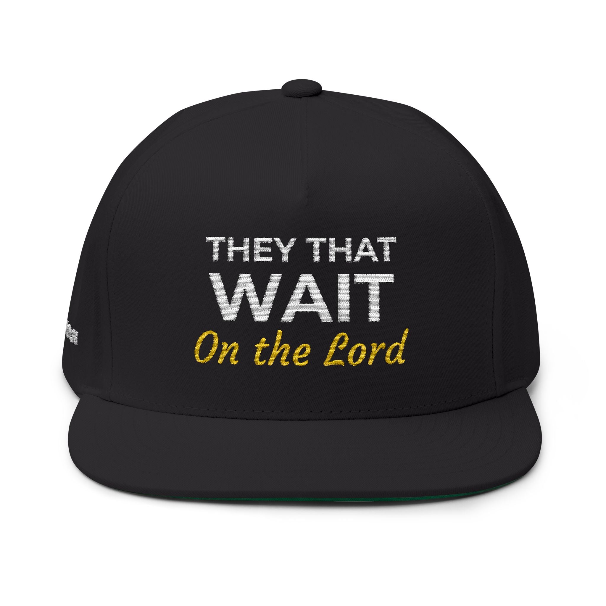 “They That Wait On The Lord” Embroidered Cap –  Isaiah 40:31 Christian Flat Bill Hat – Faith Apparel