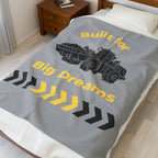 Built for Big Dreams Construction Truck Kids Plush Blanket | Velveteen Cozy Throw
