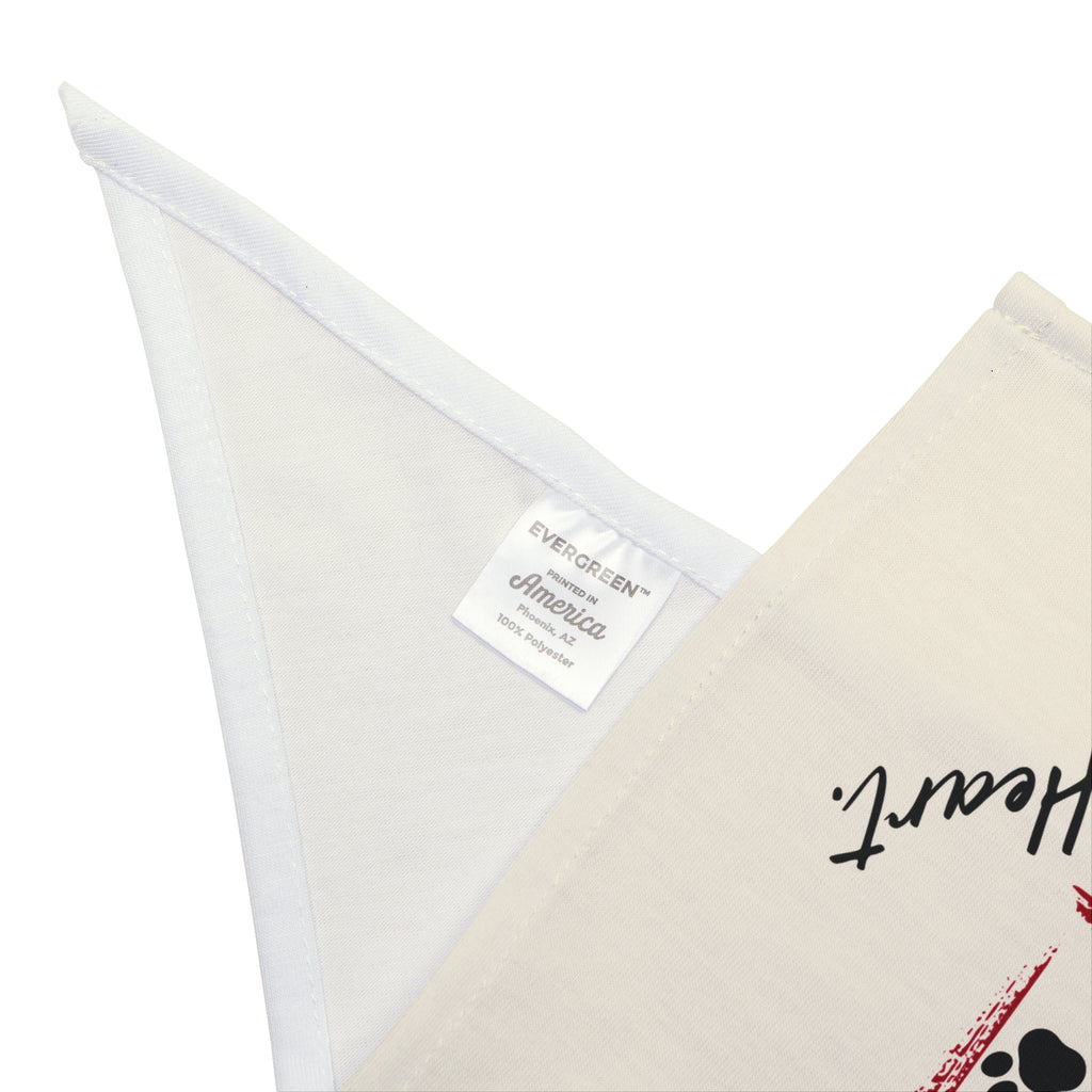 4 Paws Big Heart Pet Bandana | Heart Paw Print Dog & Cat Bandana | Cute Pet Accessory